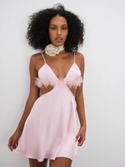 Floral Trim Slip Dress