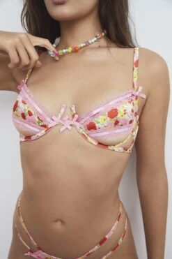 Painterly Floral Bra