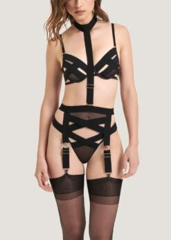 BLUEBELLA Mandra Bra (Black) 16 BLUEBELLA Mandra Bra (Black) -Lingerie Boutique Shop bluebella mandra bra black bondage cupless bra underwired sexy lingerie F