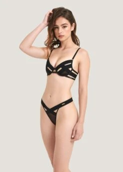BLUEBELLA Mandra Thong (Black) -Lingerie Boutique Shop bluebella mandra thong black bondage underwear sexy lingerie J