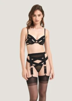 BLUEBELLA Mandra Thong (Black) -Lingerie Boutique Shop bluebella mandra thong black bondage underwear sexy lingerie M