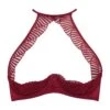 Athena Quarter Cup Bra (Red) -Lingerie Boutique Shop coco de mer athena quarter cup open bra red cupless underwired sexy lingerie A