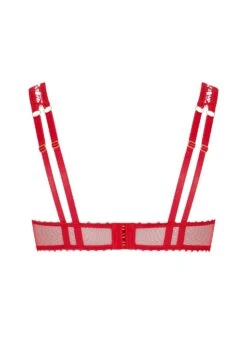 Maison Close Accroche Coeur Open Cup Bra (Red) -Lingerie Boutique Shop maison close accroche coeur open cup bra red lace 561546 sexy lingerie D