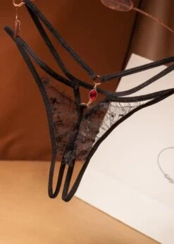 Crystal Open Crotch Panties -Lingerie Boutique Shop unleashed crystal open crotch panty sexy lingerie black C